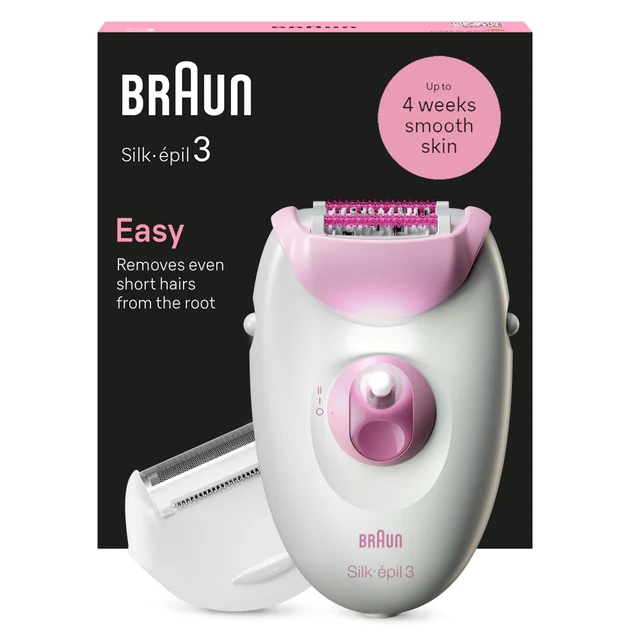 Product packaging of Braun Facial Epilator Model SE3- 031