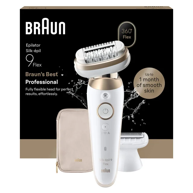 Braun Silk-épil Series 9 Flex 9-041 3D Epilator, White/Gold