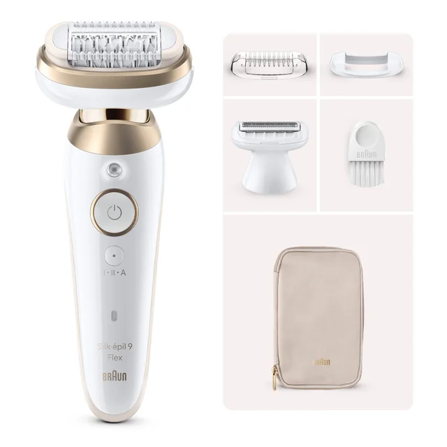 Braun Silk-épil Series 9 Flex 9-041 3D Epilator, White/Gold