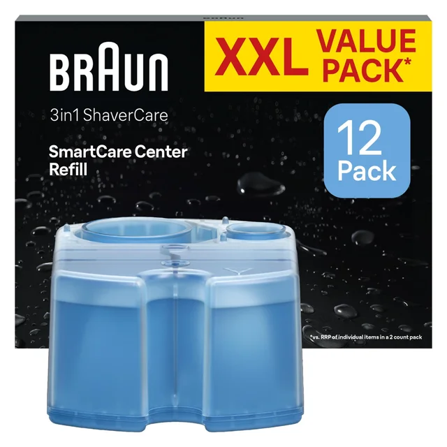 Braun 3in1 ShaverCare SmartCare Center Refill, XXL Value 12 Pack.