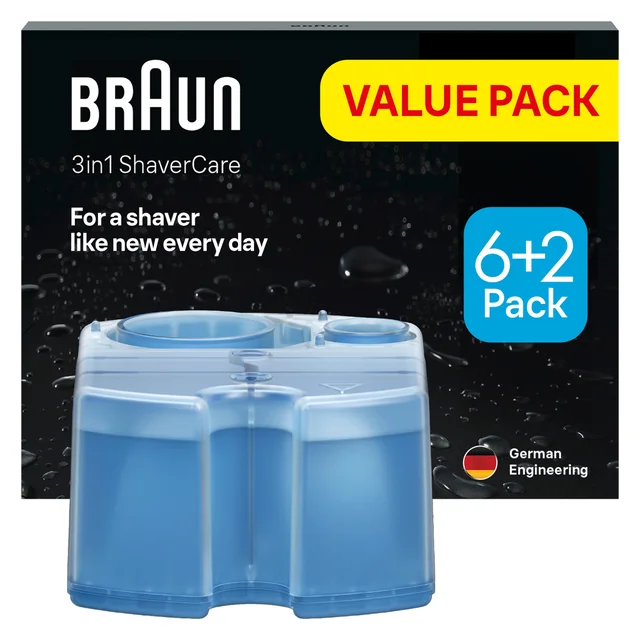 Braun 3in1 ShaverCare cartridge, 6+2 value pack.