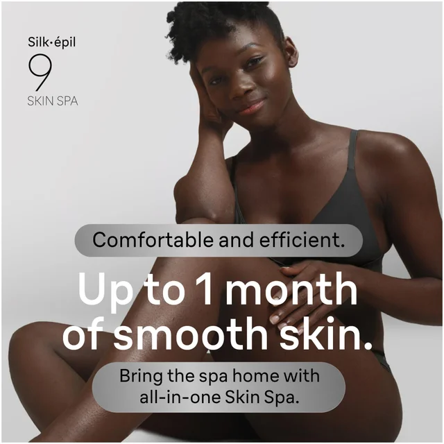 Braun Silk-épil 9 Skin Spa packaging, highlighting 'Up to 1 month of smooth skin'.