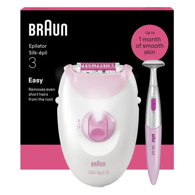 Product packaging of Braun Facial Epilator Model SE3- 202