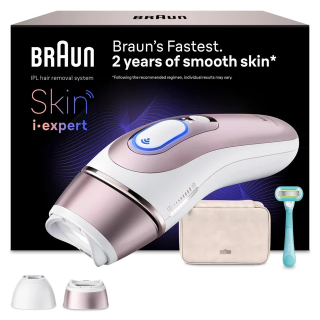 Braun IPL hair removal system packaging, highlighting the claim of "2 years of smooth skin".
