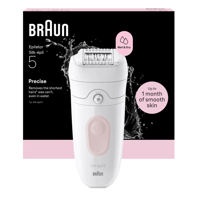 Product packaging of Braun Facial Epilator Model SE5- 000