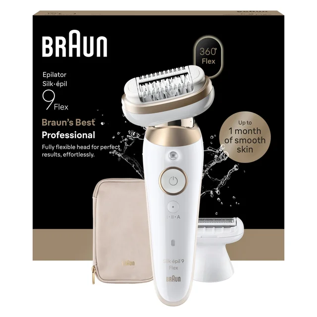 Product packaging of Braun Facial Epilator Model SES9-030 3D