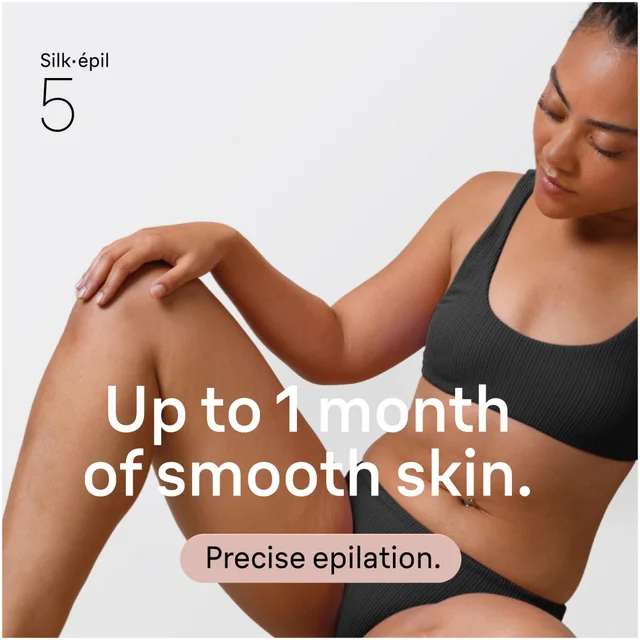 Braun Silk-épil 5: highlights 'Up to 1 month of smooth skin' and 'Precise epilation'.