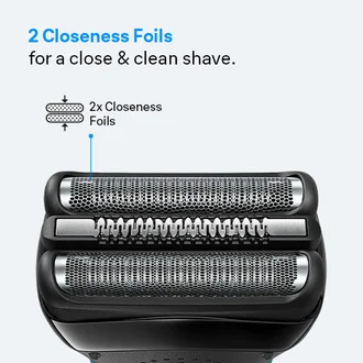 Braun Series 3 shaver replacement head. 2 Closeness Foils for a close & clean shave.