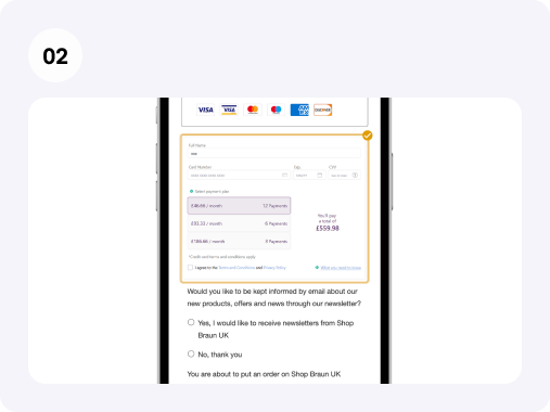 Image showing Splitit installment choices
